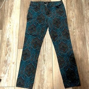 Etcetera blue with pattern pants. Size 2. Casual, everyday, party pants